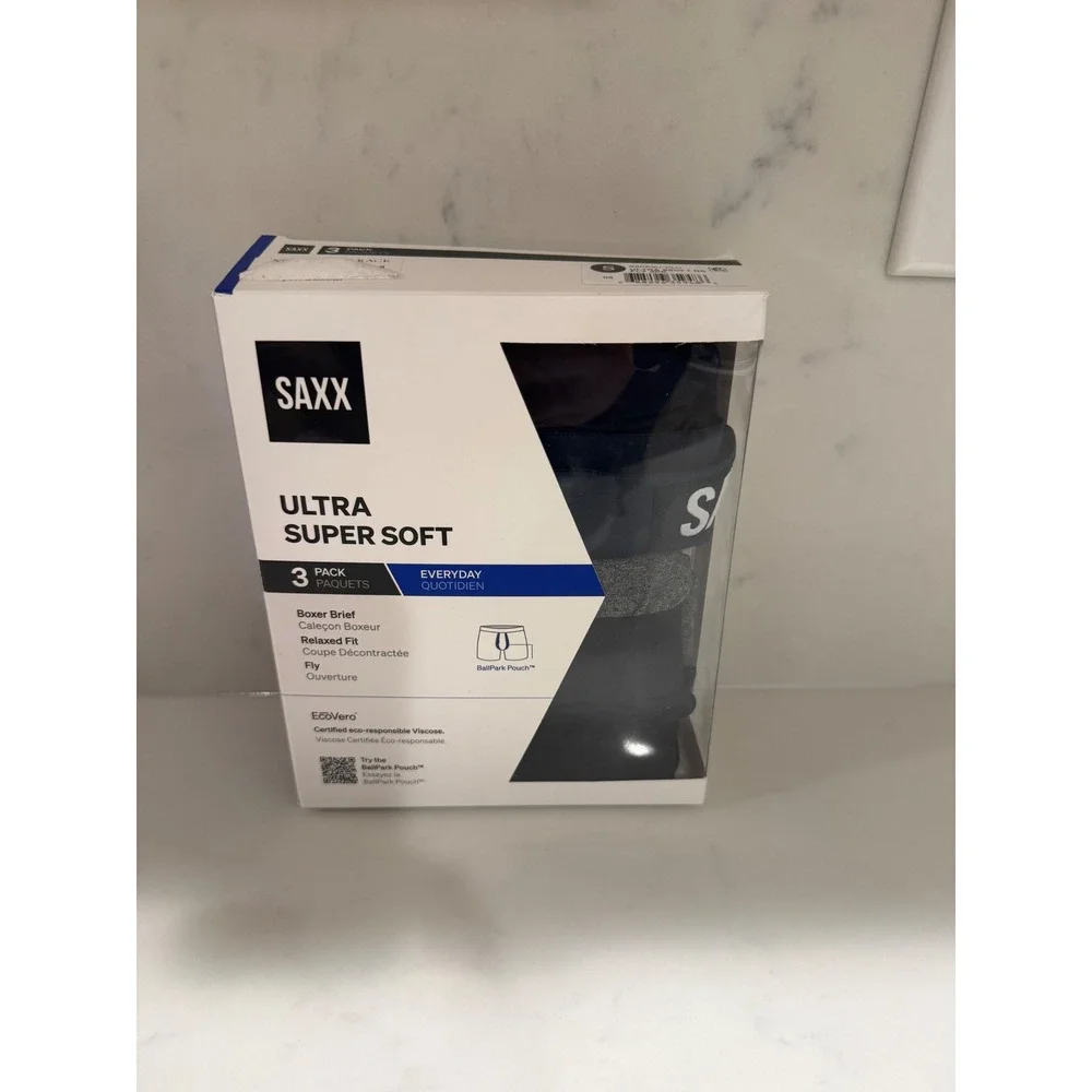 Saxx Ultra Super Soft Boxer Briefs 3 Pack Relaxed Fit BallPark Pouch SXPP3U S
